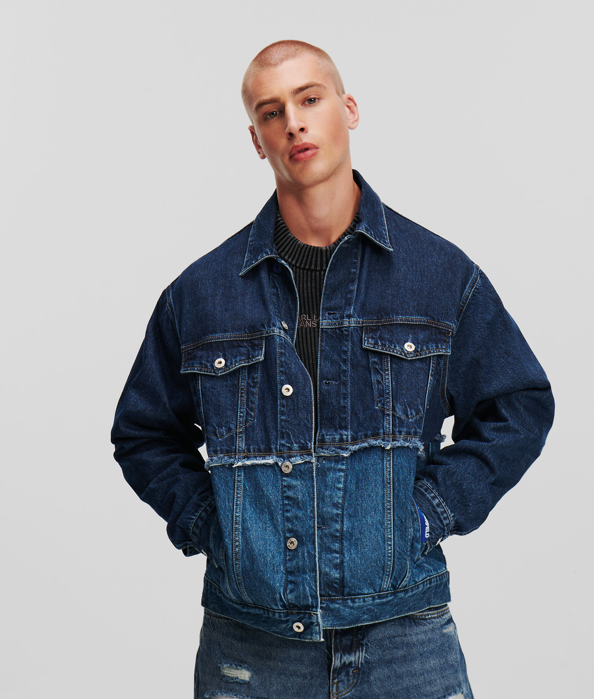 (image for) Stylish KLJ PATCHWORK DENIM JACKET